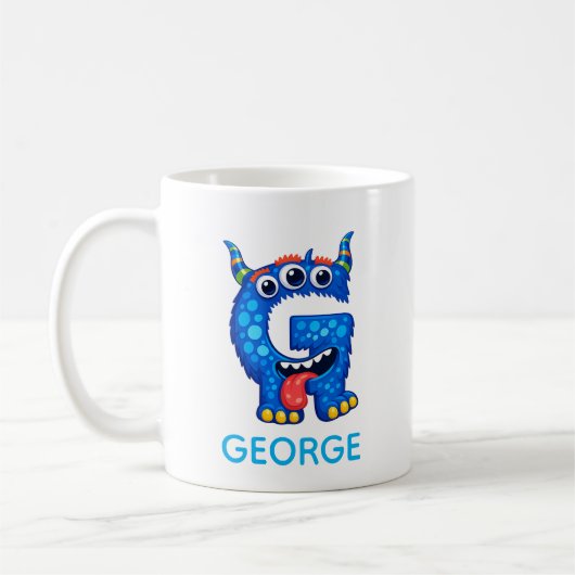 Persoonlijke grappige monsters mok voor kinderen, (Links)