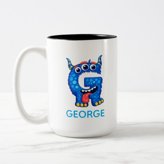 Persoonlijke grappige monsters mok voor kinderen,  (Links)