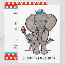 Persoonlijke Grappige Olifant Baby Shower Uitnodig