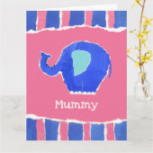 Persoonlijke Grappige Olifant Moederdagkaart Kaart (Gele Bloem)