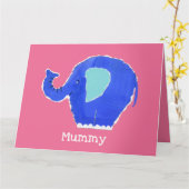 Persoonlijke grappige olifant Moederdagkaart Kaart (Gele Bloem)