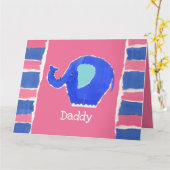 Persoonlijke grappige olifant Vaderdag kaart (Gele Bloem)