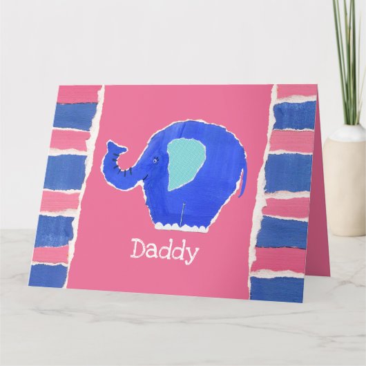 Persoonlijke grappige olifant Vaderdag kaart (Voorkant)