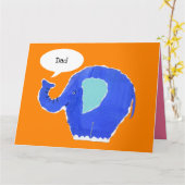 Persoonlijke grappige olifant Vaderdag kaart (Gele Bloem)