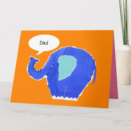 Persoonlijke grappige olifant Vaderdag kaart (Voorkant)