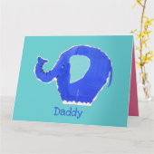 Persoonlijke grappige olifant Vaderdag kaart (Gele Bloem)