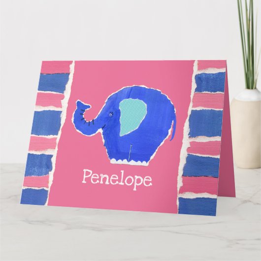 Persoonlijke Grappige Olifant Verjaardags Kaart (Voorkant)