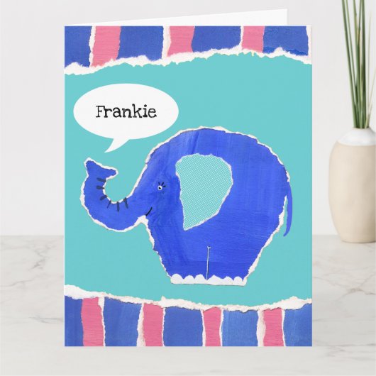 Persoonlijke Grappige Olifant Verjaardags Kaart (Voorkant)