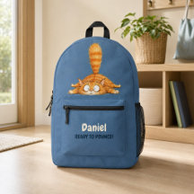 Persoonlijke Grappige Oranje Kat Blauwe Kinderen S