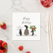 Persoonlijke Grappige Pinguïn Kerst Servet (Insitu)