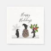 Persoonlijke Grappige Pinguïn Kerst Servet (Voorkant)