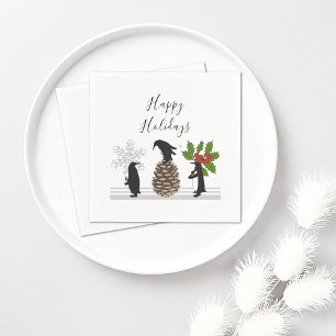 Persoonlijke Grappige Pinguïn Kerst Servet