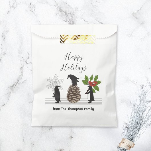 Persoonlijke Grappige Pinguïn Kerstmis Bedankzakje