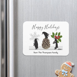 Persoonlijke Grappige Pinguïn Kerstmis Magneet