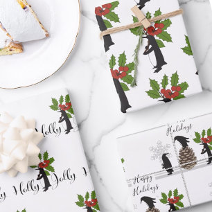 Persoonlijke Grappige Pinguïns Kerstmis Inpakpapier Vel