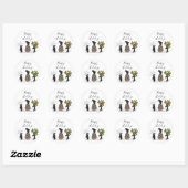 Persoonlijke Grappige Pinguïns Kerstmis Ronde Sticker (Vel)