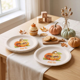 Persoonlijke Grappige Pompoen Halloween Papieren B Bordje
