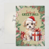 Persoonlijke Grappige Puppy Kerstkaart (Voorkant / Achterkant)