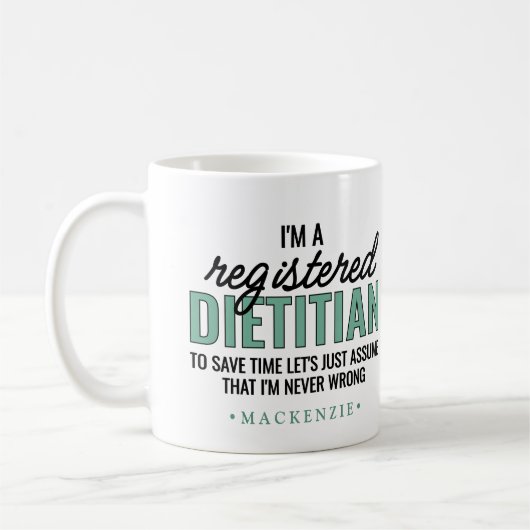 Persoonlijke Grappige RD Diëtist Cadeaus Koffiemok (Links)