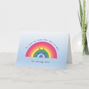 Persoonlijke grappige regenboogkaart kaart