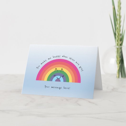 Persoonlijke grappige regenboogkaart kaart (Voorkant)