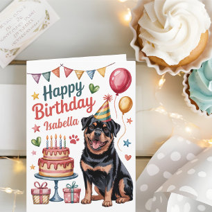 Persoonlijke Grappige Rottweiler Verjaardag Kaart