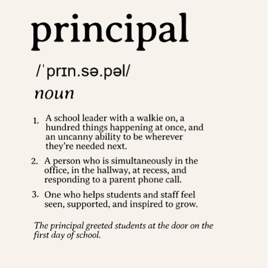 Persoonlijke Grappige Schooldirecteur Definitie Poster