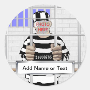 Persoonlijke grappige sjabloon van Convict Ronde Sticker