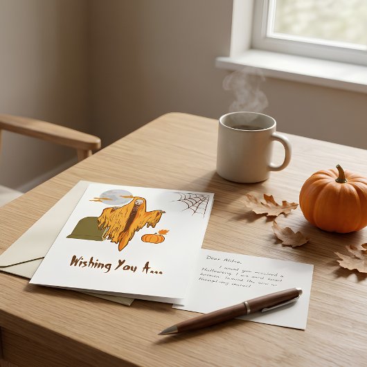Persoonlijke grappige skelet Halloween-groet Kaart