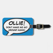 Persoonlijke Grappige Stripboek Blauwe Citaat Bagagelabel