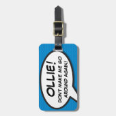 Persoonlijke Grappige Stripboek Blauwe Citaat Bagagelabel