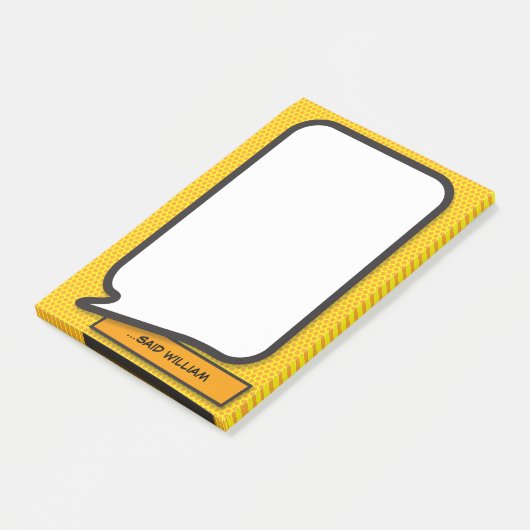 Persoonlijke Grappige Stripboek Spraakballon Post-it® Notes (Schuin)