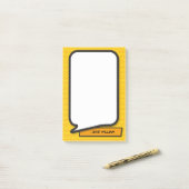 Persoonlijke grappige stripboek spraakballon post-it® notes (Op bureau)