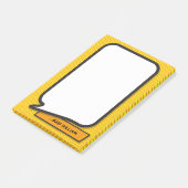 Persoonlijke grappige stripboek spraakballon post-it® notes (Schuin)