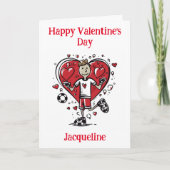 Persoonlijke Grappige Voetbal Valentijnskaart Feestdagen Kaart (Voorkant)