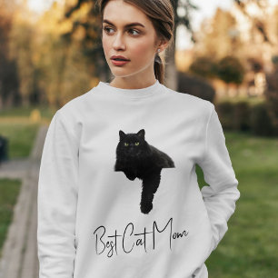 Persoonlijke Grappige Zwarte Kat Citaat Pet Moeder Trui