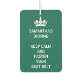 Persoonlijke grappigheid Houd Calm Emerald Green D Luchtverfrisser (Voorkant)