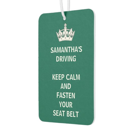 Persoonlijke grappigheid Houd Calm Emerald Green D Luchtverfrisser (Links)