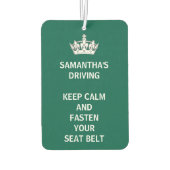 Persoonlijke grappigheid Houd Calm Emerald Green D Luchtverfrisser (Achterkant)