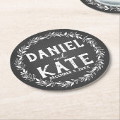 persoonlijke gratis drinken bruiloft onderzetter D (Gebogen)