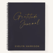 Persoonlijke Gratitude-Journal in Indigo Blue Gold Notitieboek (Voorkant)