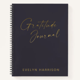 Persoonlijke Gratitude-Journal in Indigo Blue Gold Notitieboek