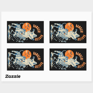 Persoonlijke Great Dane Gevaar Halloween Rechthoekige Sticker