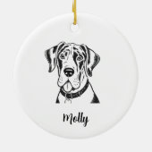 Persoonlijke Great Dane-hond Kerstmis Keramisch Ornament (Achterkant)