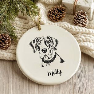 Persoonlijke Great Dane-hond Kerstmis Keramisch Ornament
