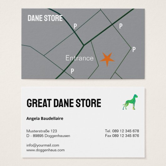 Persoonlijke Great Dane Winkel Visitekaartje (Voorkant /achterkant)