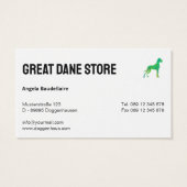 Persoonlijke Great Dane Winkel Visitekaartje (Achterkant)