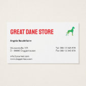 Persoonlijke Great Dane Winkel Visitekaartje (Achterkant)