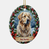 Persoonlijke Great Pyrenees Kerstmis Keramisch Ornament (Rechts)