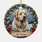 Persoonlijke Great Pyrenees Kerstmis Keramisch Ornament (Voorkant)